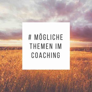 Mögliche Themen im Coaching - Grafik mit Schrift